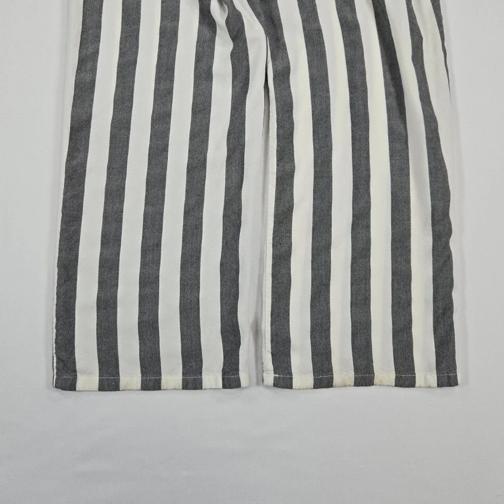American Eagle Women Small Striped‎ Wide Leg Pants Preppy Art Teacher Chic